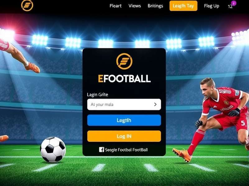 eFootball 2025 Login Screen Interface on Multiple Devices