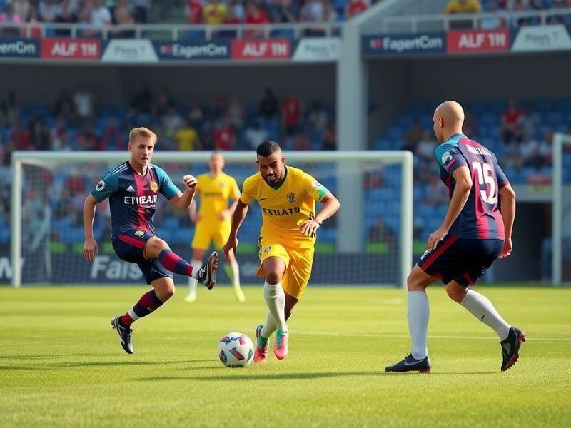 eFootball PES 2025 gameplay screenshot showing realistic player graphics