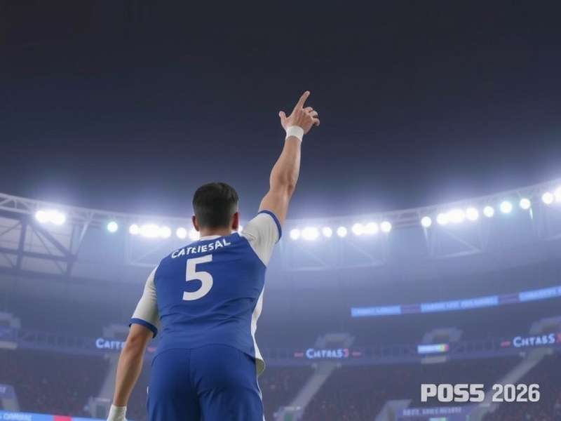 eFootball 2026 PS5 gameplay screenshot showing realistic player faces and stadium atmosphere