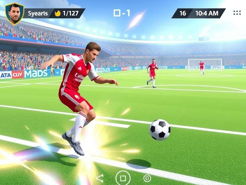 Efootball Mobile gameplay screenshot showing a match in action