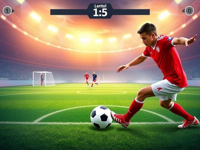 eFootball game action on mobile screen with stadium atmosphere