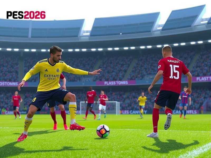 Efootball Pes 2026 gameplay screenshot showing dynamic match action