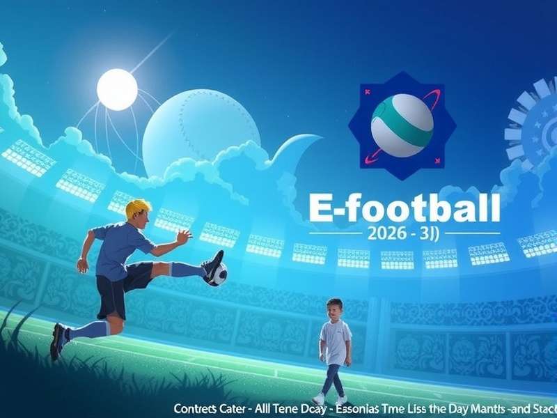 Efootball 2026 Soundtrack – Live concert vibe with neon stadium lights and DJ console